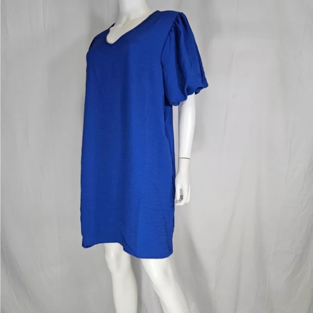 Mittoshop Cobalt Blue Short Sleeve Mini Dress
